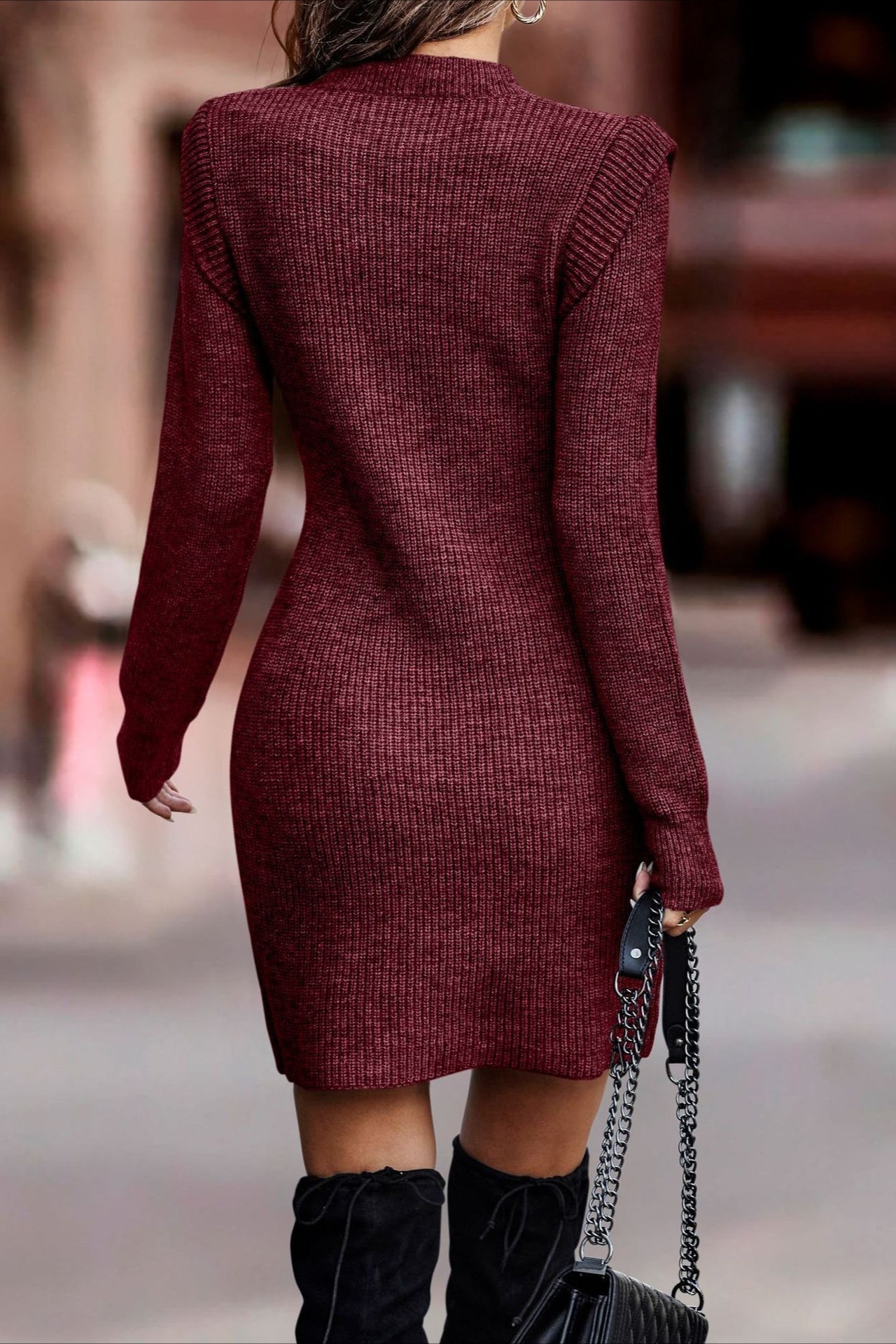 Color Bodycon Knit Sweater