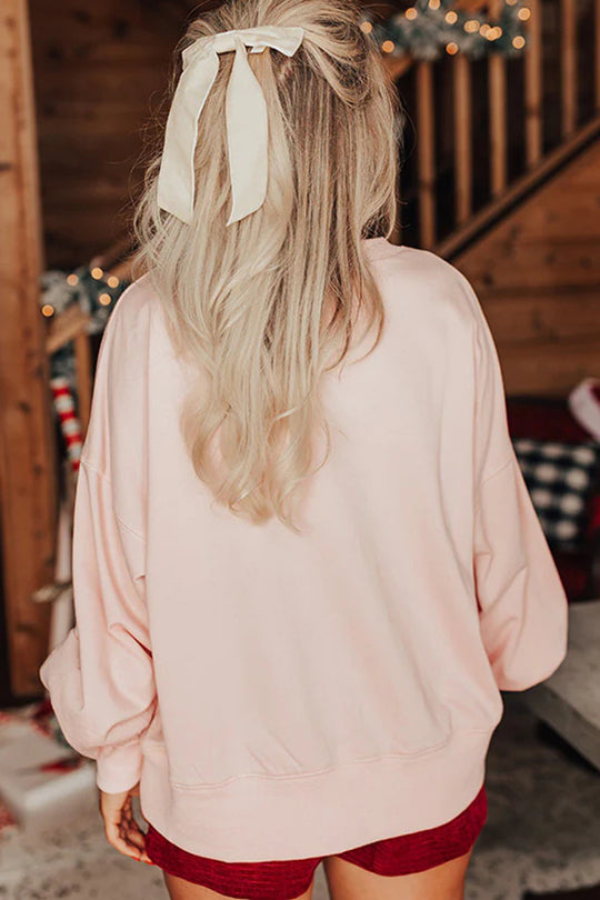 Christmas Claus Sequined Loose Sweatshirt
