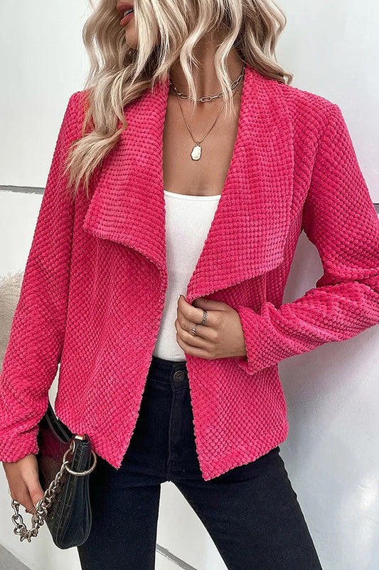 Color Large Lapel Short Long-sleeved Coat