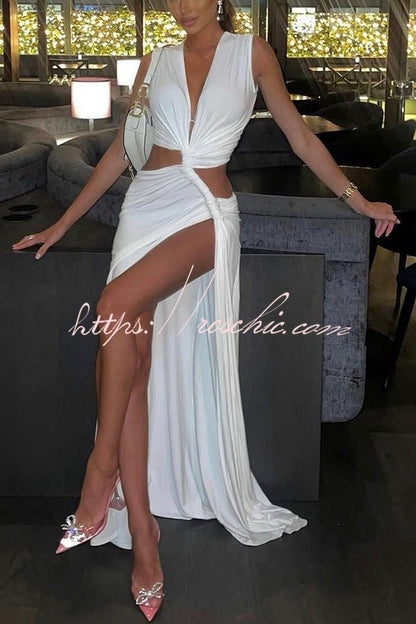 She__ a Winner Jersey Triple Loop Cutout Stretch Maxi Dress