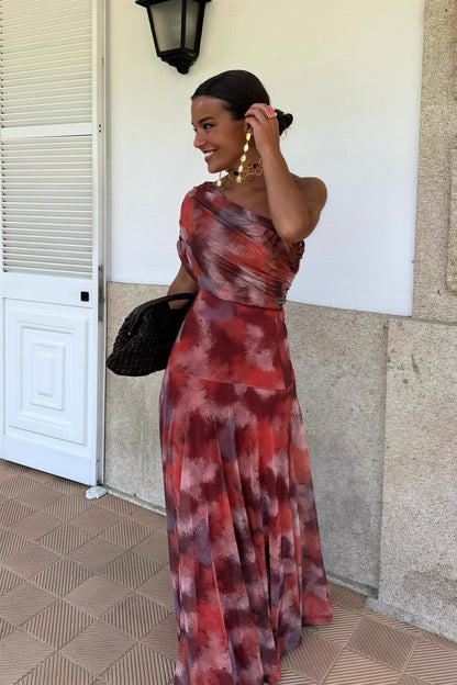 Print Ruched Flared A-line Vacation Mini Dress