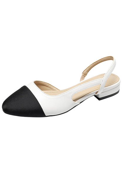 Fashionable Color-blocked French Thick-heeled Sandals
