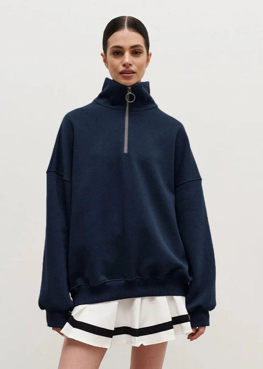 Zip-up Navy Sweater