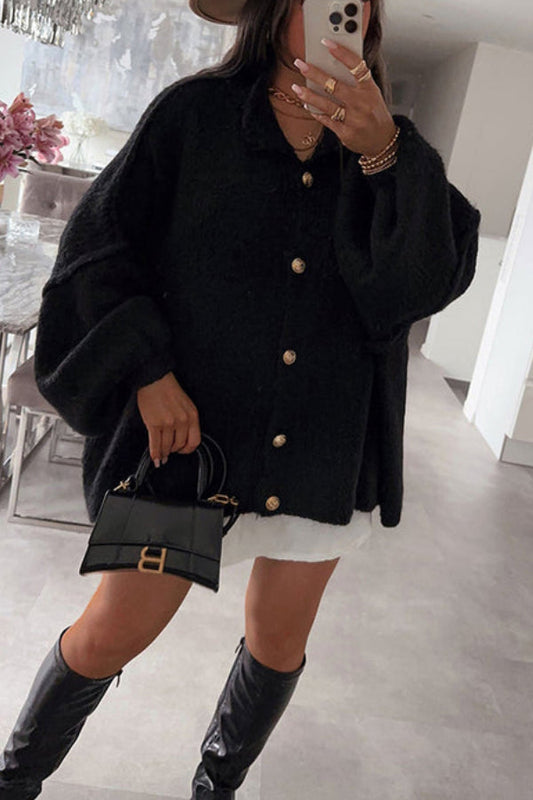 Color Retro Cardigan Bat Sleeve Sweater Cardigan
