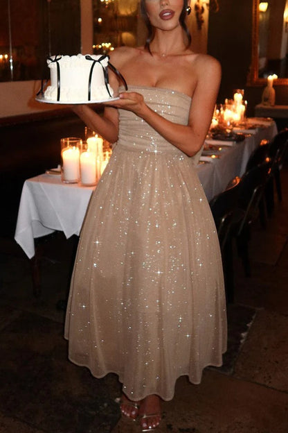 Off-shoulder Backless Bow Maxi Dress