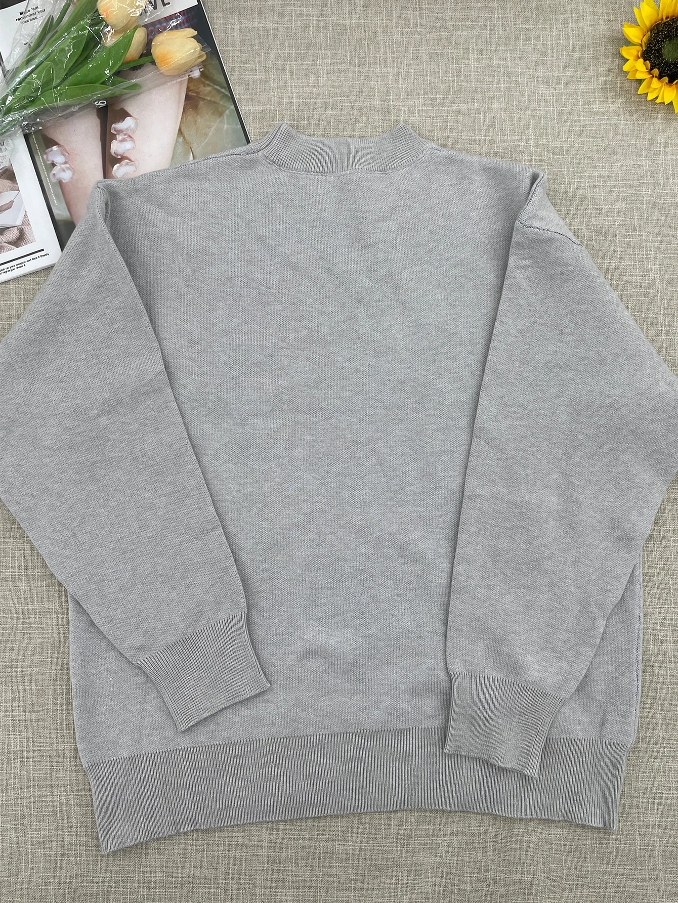 Temperament Commuter Style Pullover Sweater for ’s Autumn and Winter New Loose All-match Crew-neck Knitwear