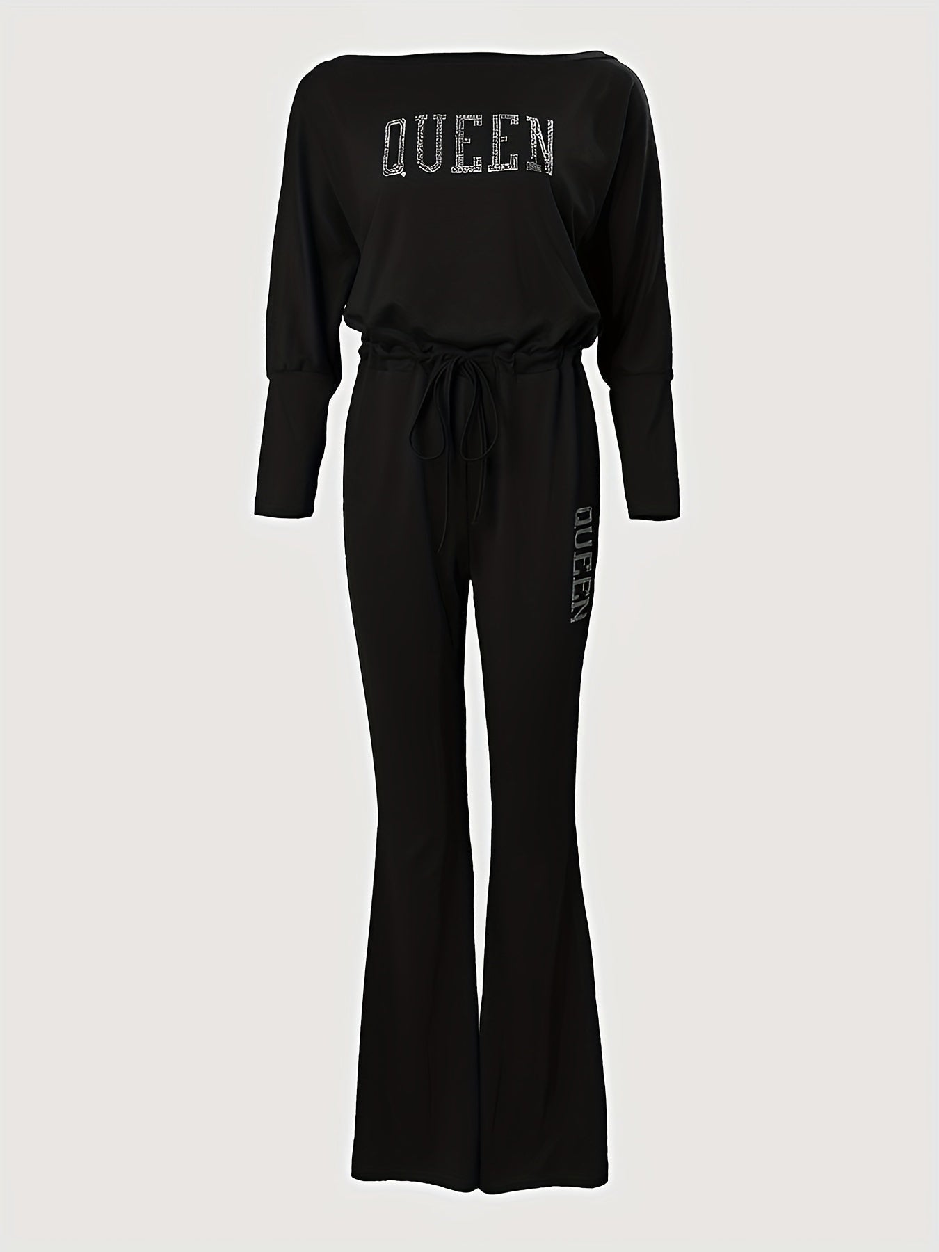Queen Print Off Shoulder Jumpsuit Re7125