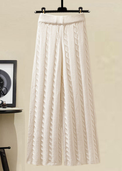Style Apricot O Neck Sweaters and Skirts Knit Two Pieces Set Fall Wv021
