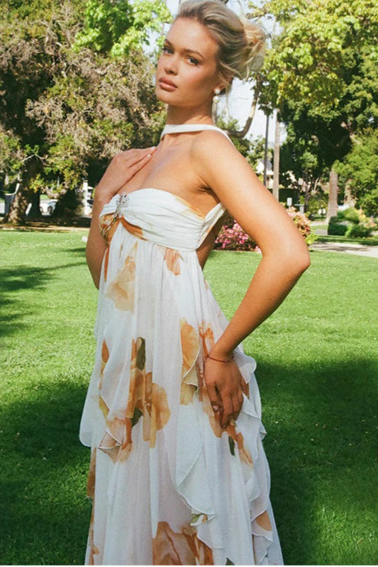 Backless Halter Maxi Dress