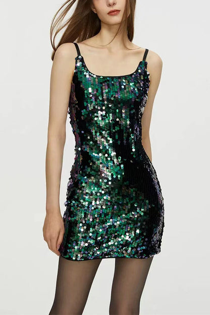 Strap Slim Fit Hip Dress Open Back Skirt