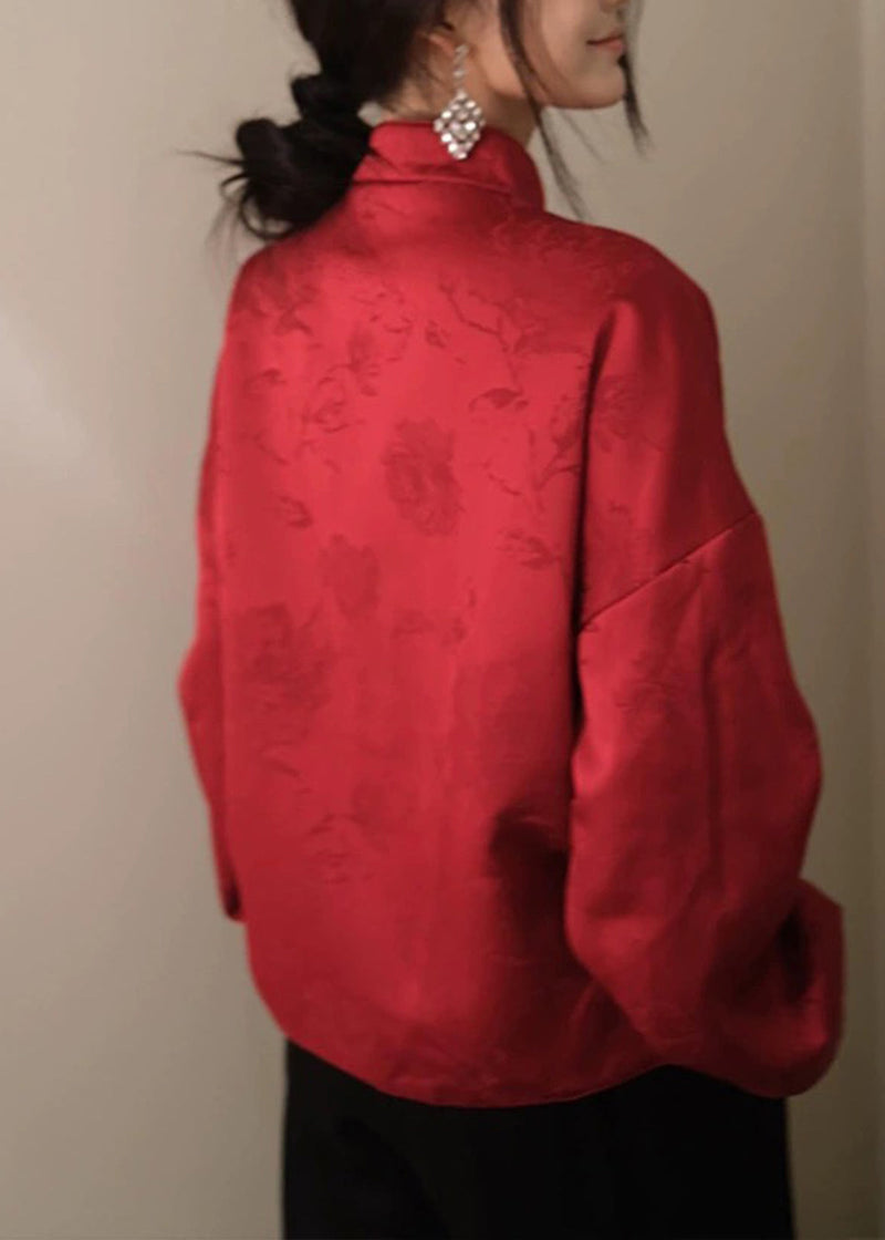 Chinese Style Wear on Both Sides Fine Cotton Filled Silk Velvet Coat Winter Rv024