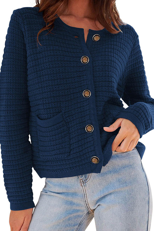 Retro Long-sleeved Round Neck Knitted New Cardigan