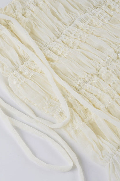 Textured Irregular Tulip Shorts