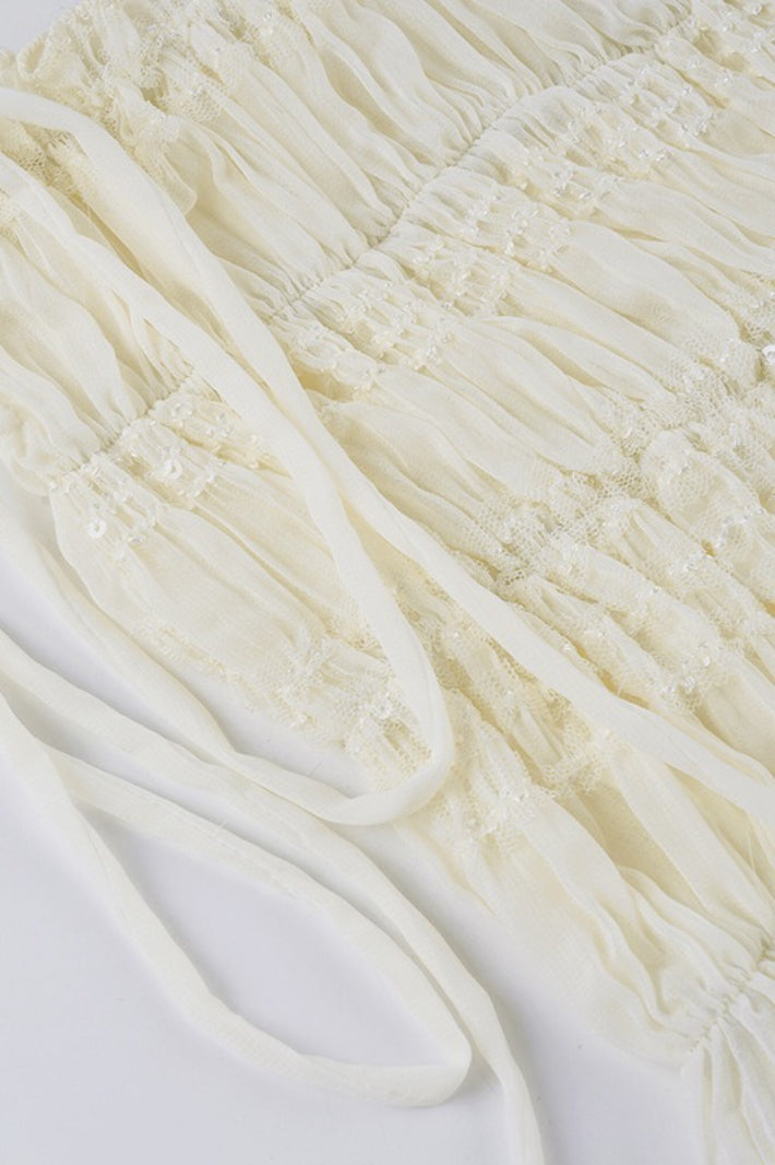 Textured Irregular Tulip Shorts