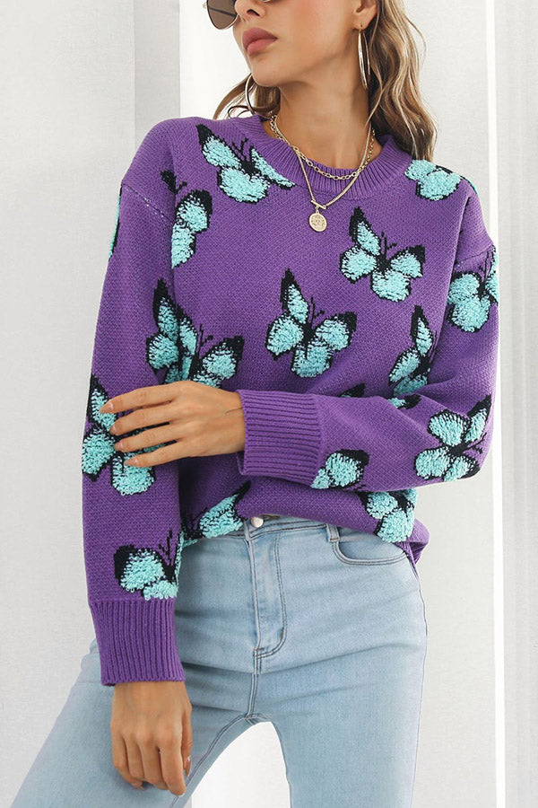 Three-dimensional Butterfly Loose Autumn and Winter Long-sleeved Sweater