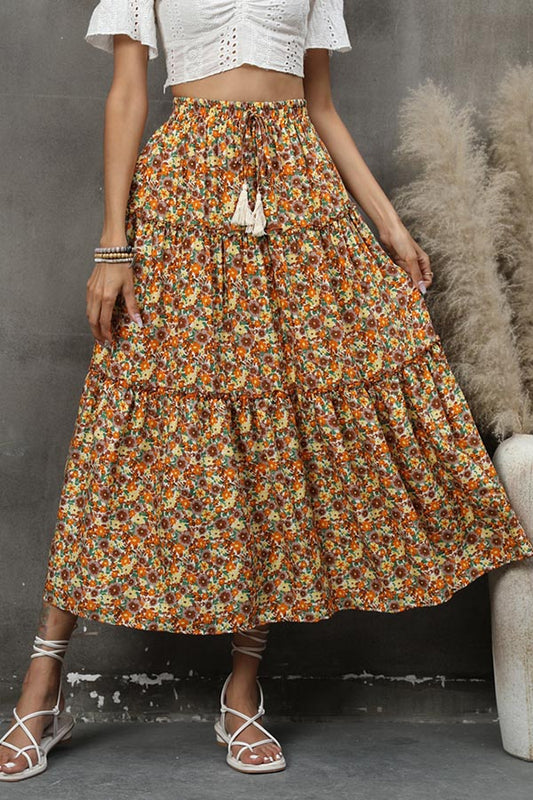 Fungus Lace Stitching Layered Skirt Tassel Seaside Holiday Beach Skirt