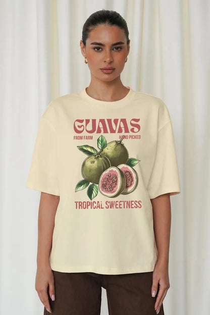 Loose Cotton Fruit Print T-shirt
