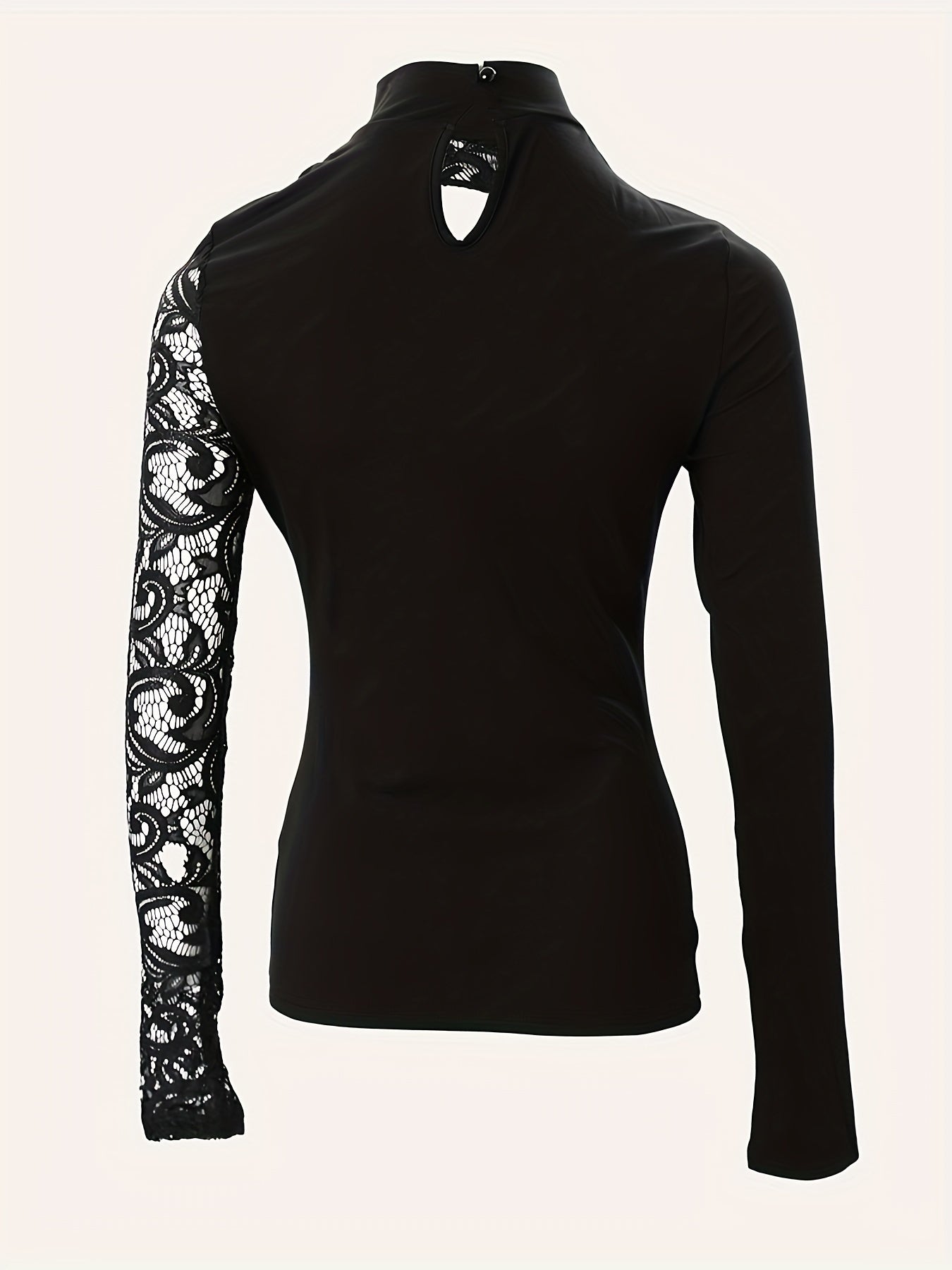 Cutout Lace Stitching T-shirt Rf6521
