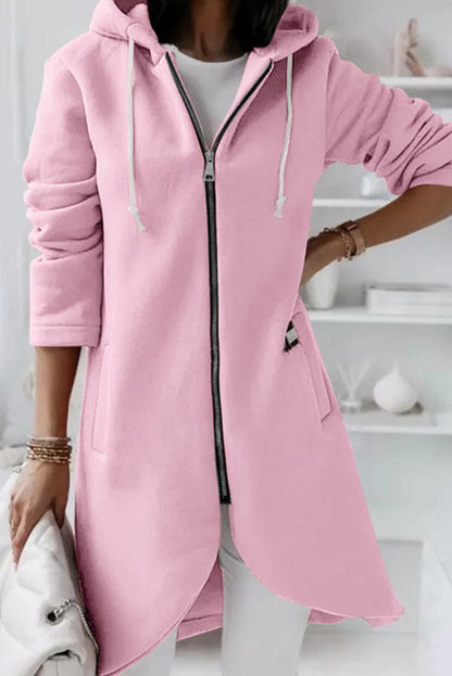 Juliana Color Zip Up Hooded Coat