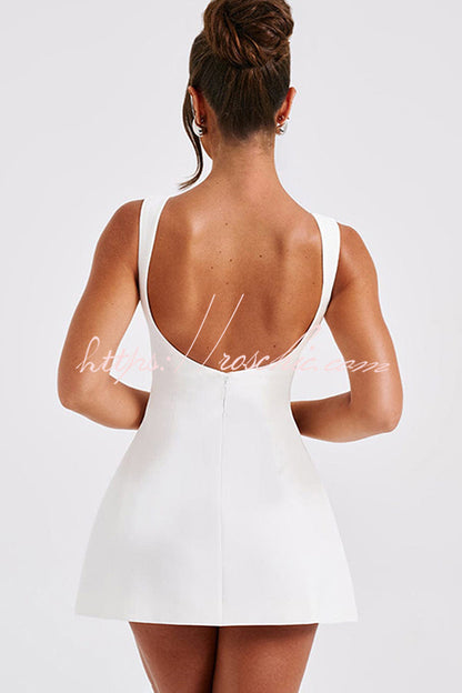 Cosmopolitan High Neck Scoop Back Bubble-shaped Mini Dress