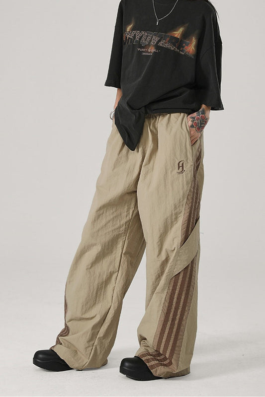 Color Block Stripe Quick Dry Loose Pants
