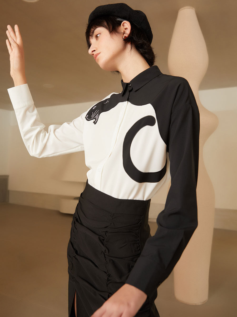 Panther Grace Embroidered Blouse