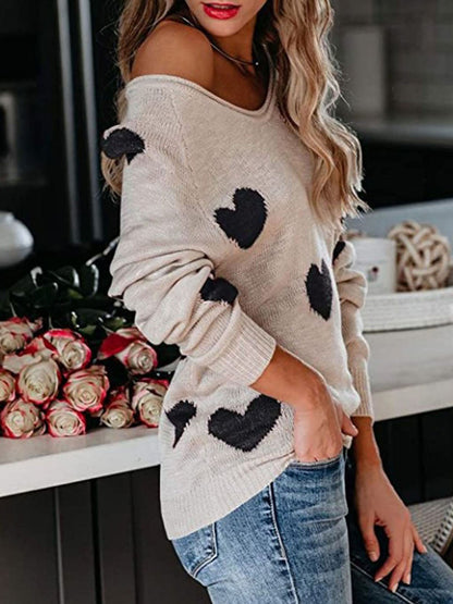 Valentine's Day V-neck Knit Sweater
