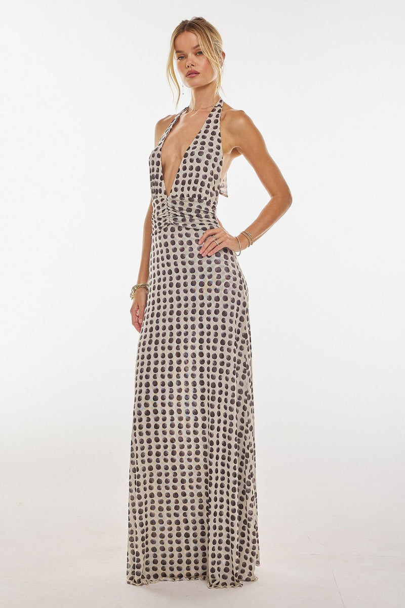 Camoni Polka Dot Diary Maxi Dress