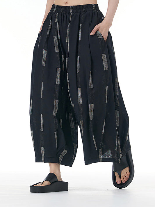 Summer Print Wide-leg Cotton Pants Fd033