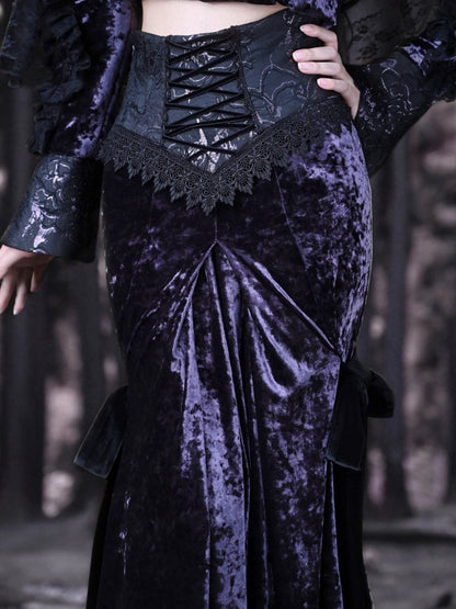 Velvet Corset Maxi Skirt