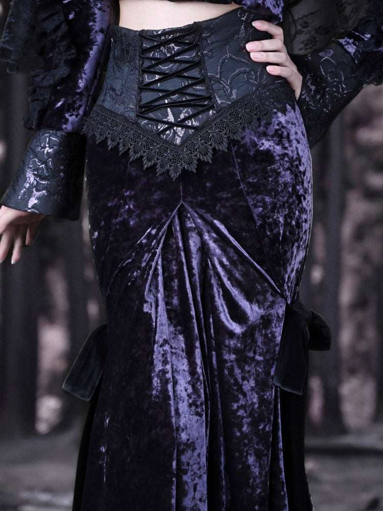Velvet Corset Maxi Skirt