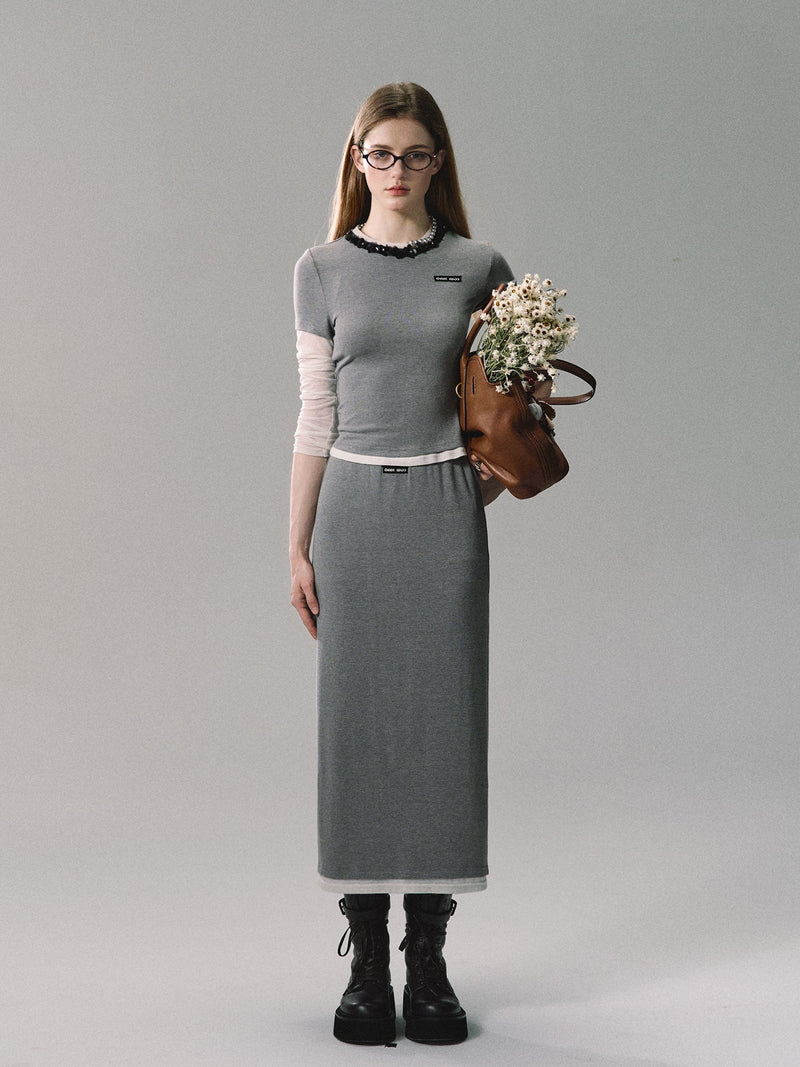 Layered Jersey Sport Sweatshirt/skirt