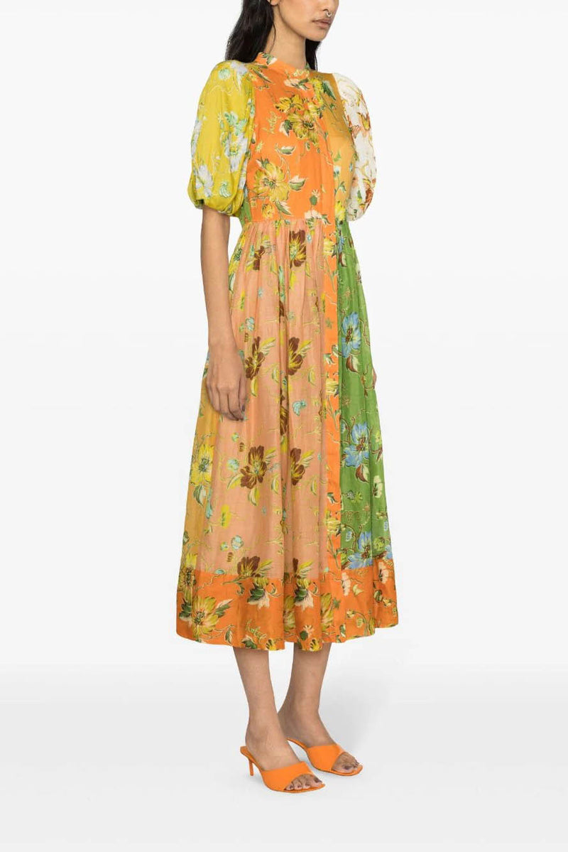 Interlude Puff Sleeve Midi Dress