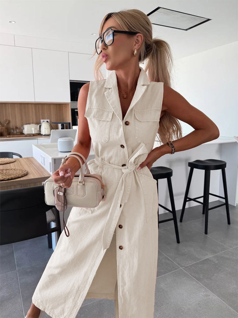 Belt Cool Denim Jumpsuits