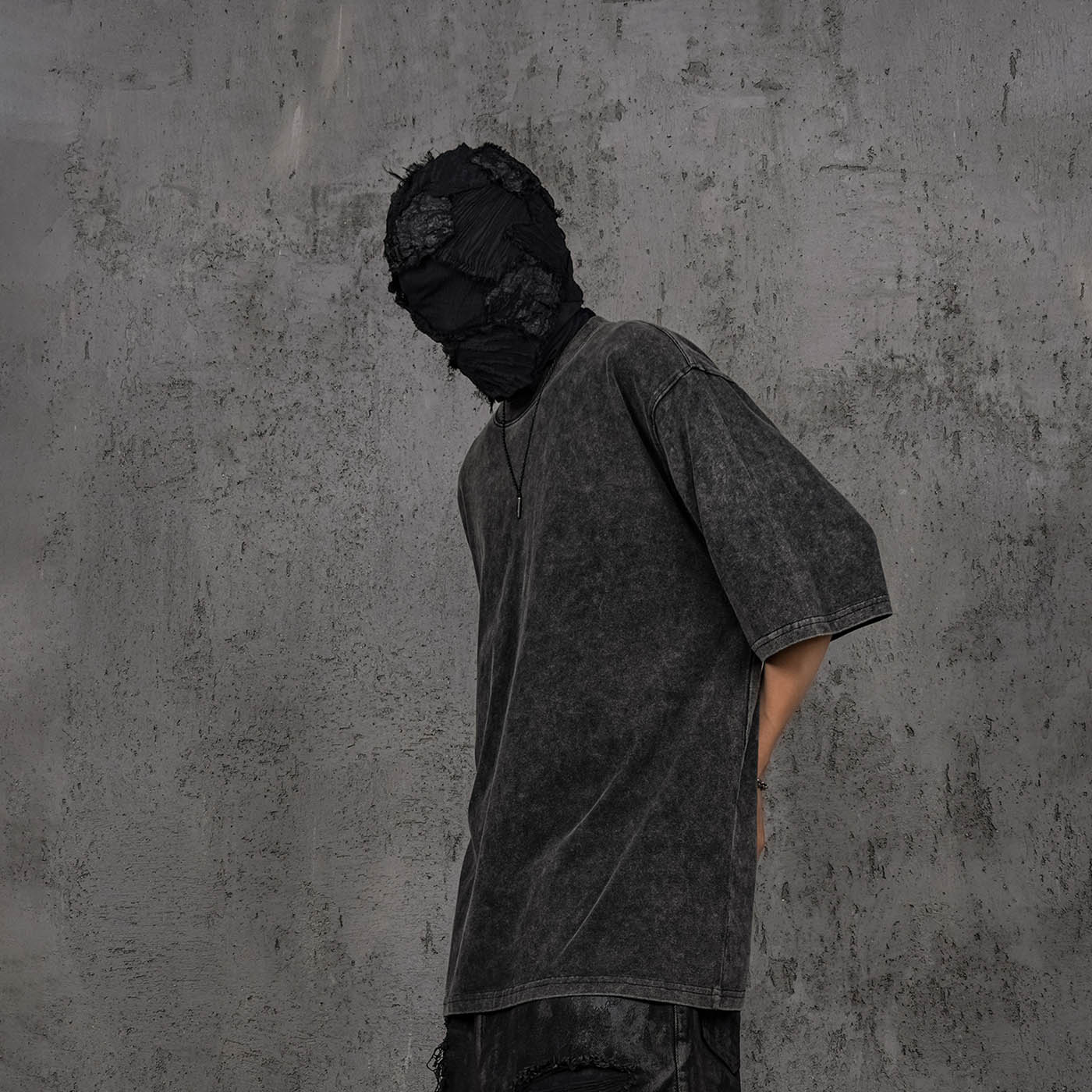Distressed Washed Black T-shirt