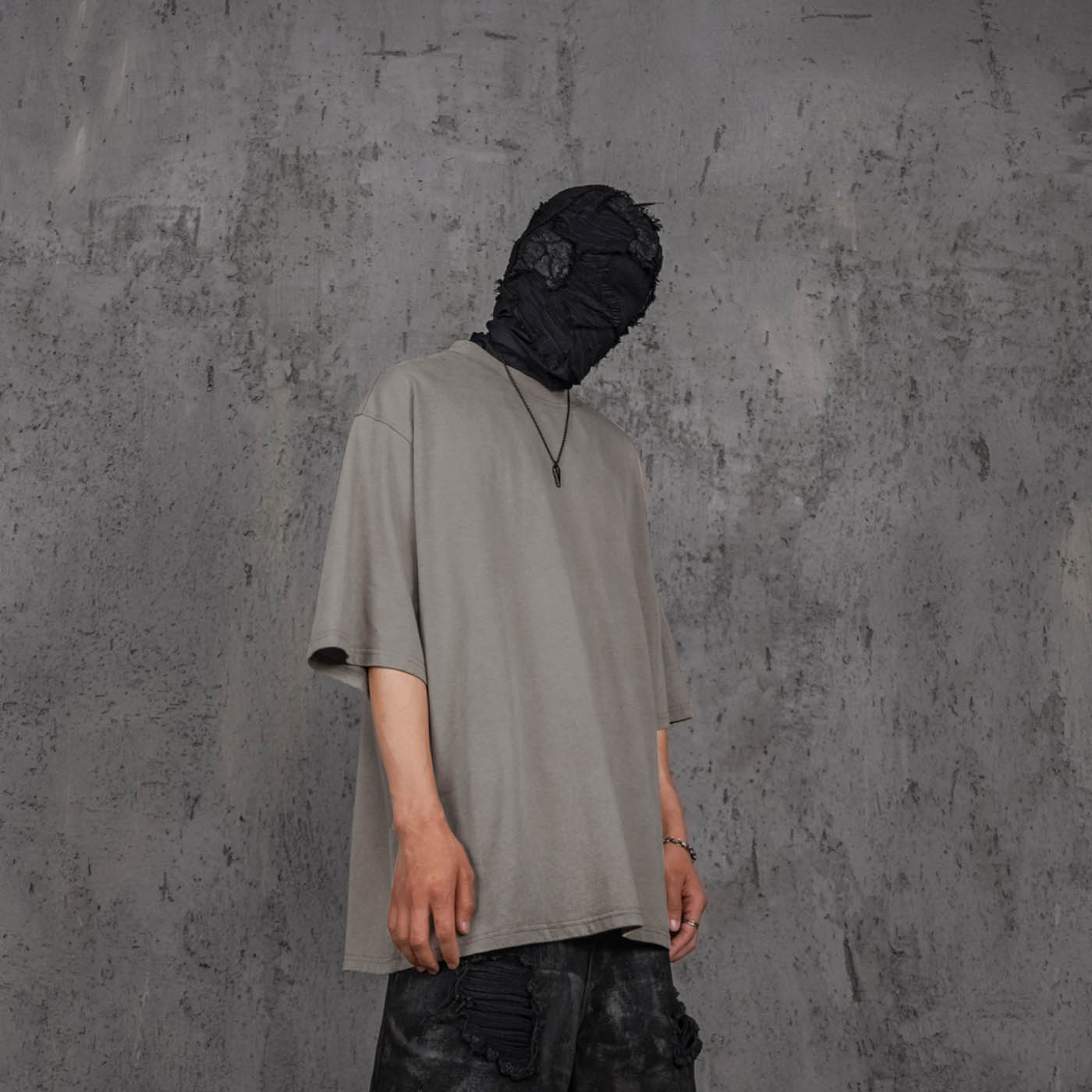 Stone Gray Oversized Army T-shirt