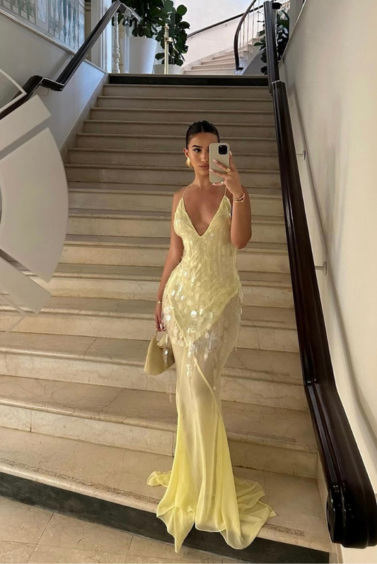 Aaliyah | V-neck Sleeveless Maxi Dress