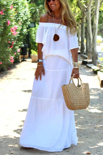 Off Shoulder Beach Maxi Dress