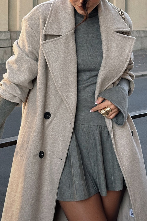 Mockneck Bell Sleeves Ruffle Mini Sweater Dress
