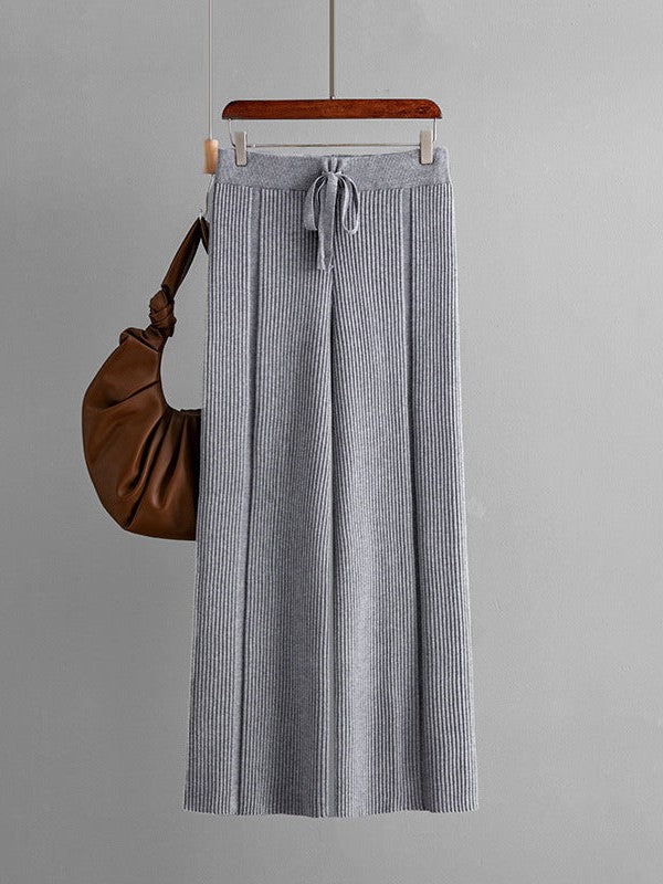 Wide Leg Knitted Stripe Pants