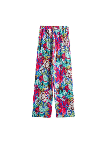 Print Blazer & Wide Leg Pant Coord Set
