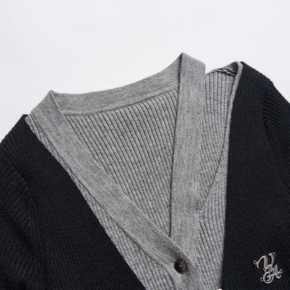 Black Knit Long Cardigan With Hollow Out Design