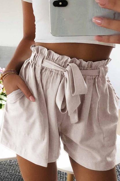 Elastic Wide Leg Strap High Waist Shorts