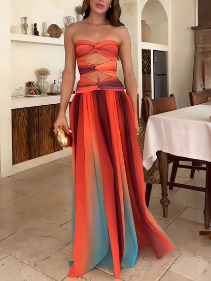 Chiffon Irregular Maxi Dress
