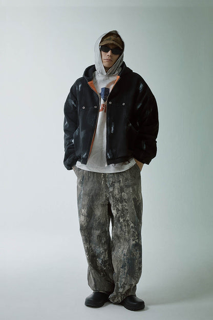 Acid Wash Straight-leg Pants