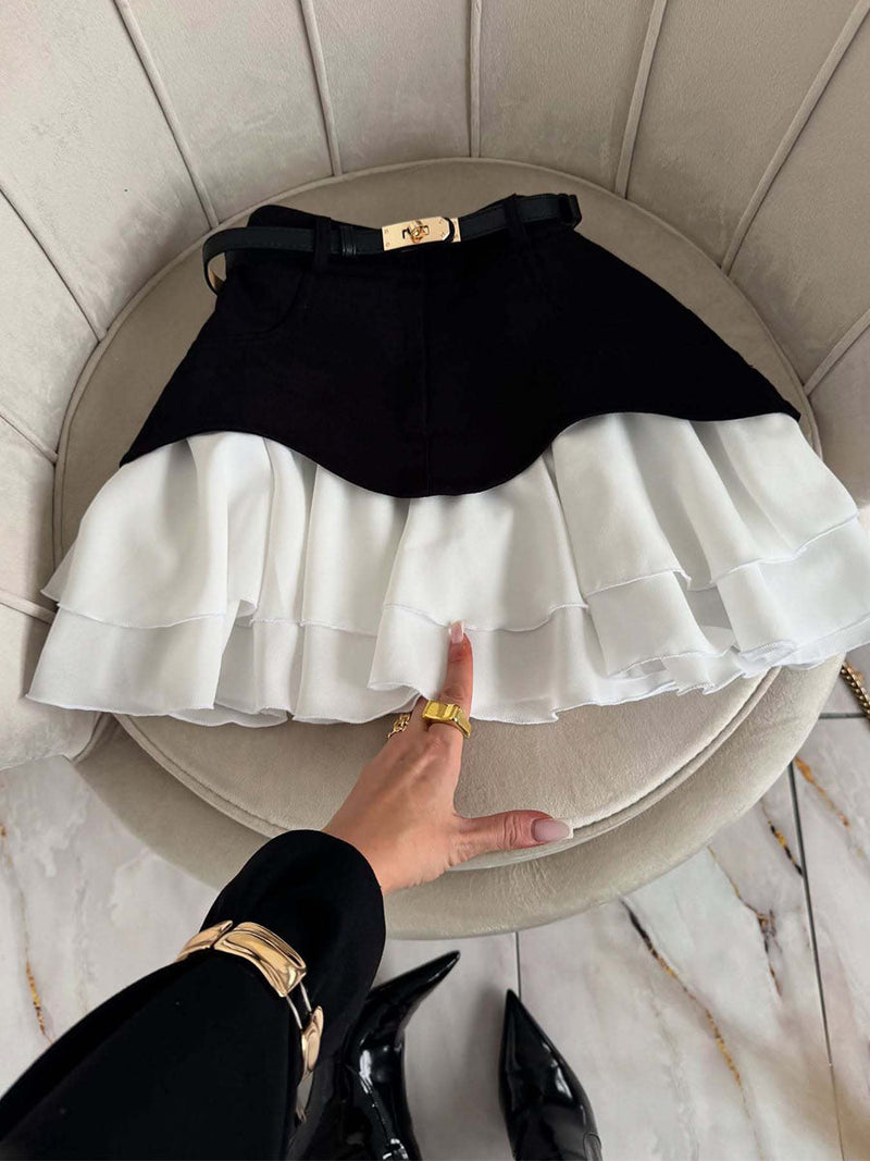 Ruffle Cloud Layered Skirt - Not Denim