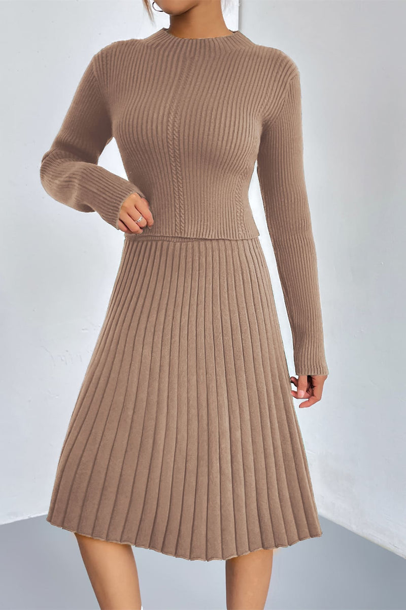 A-line Knit Sweater Skirt Set