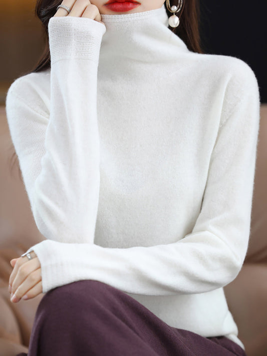 Autumn Turtleneck 100%wool Knit Sweater Ak1018