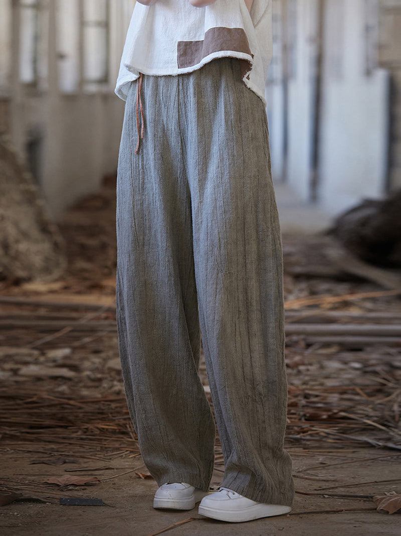 Summer Worn Straight Linen Pants Io1010