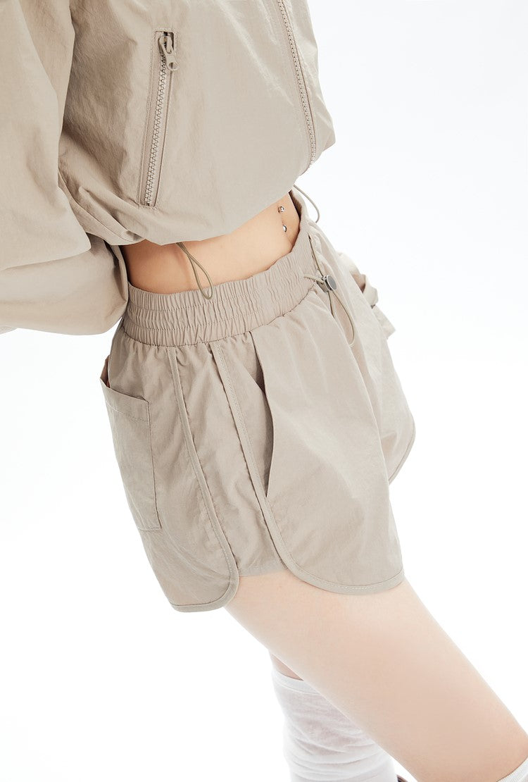 Sports Style Short Jacket and Shorts